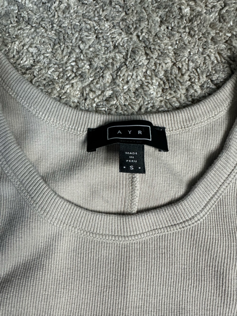 AYR The Metro Ribbed Dress Small Mushroom taupe tan sleeveless normcore causal - Picture 8 of 11